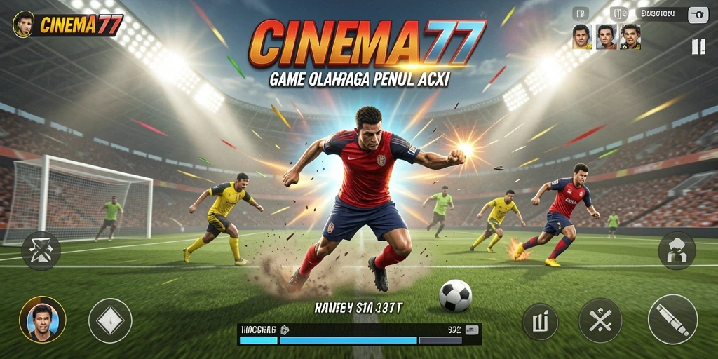 Tangkapan layar CINEMA77 menampilkan aksi seru dalam pertandingan olahraga.