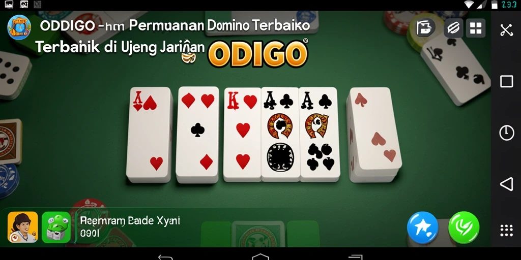 Tampilan gameplay ODDIGO yang menarik dan interaktif dalam permainan Domino.