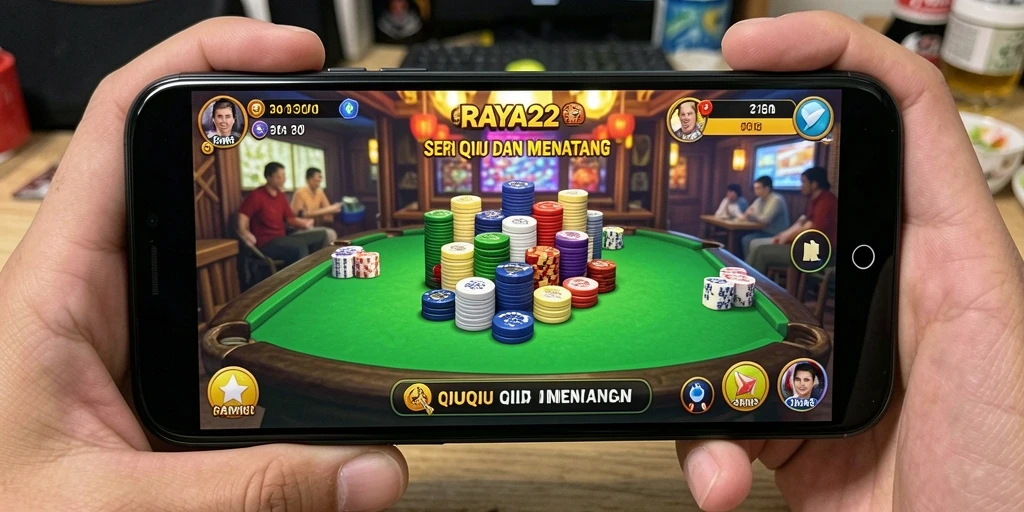 Screenshot gameplay RAYA22 yang menunjukkan aksi seru permainan QiuQiu.