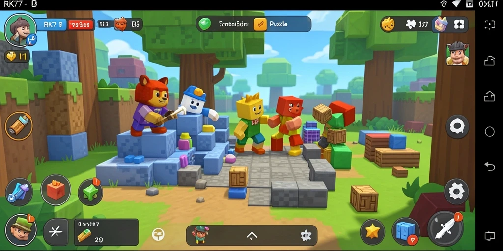 Screenshot gameplay RK77 menampilkan tantangan Puzzle yang seru.